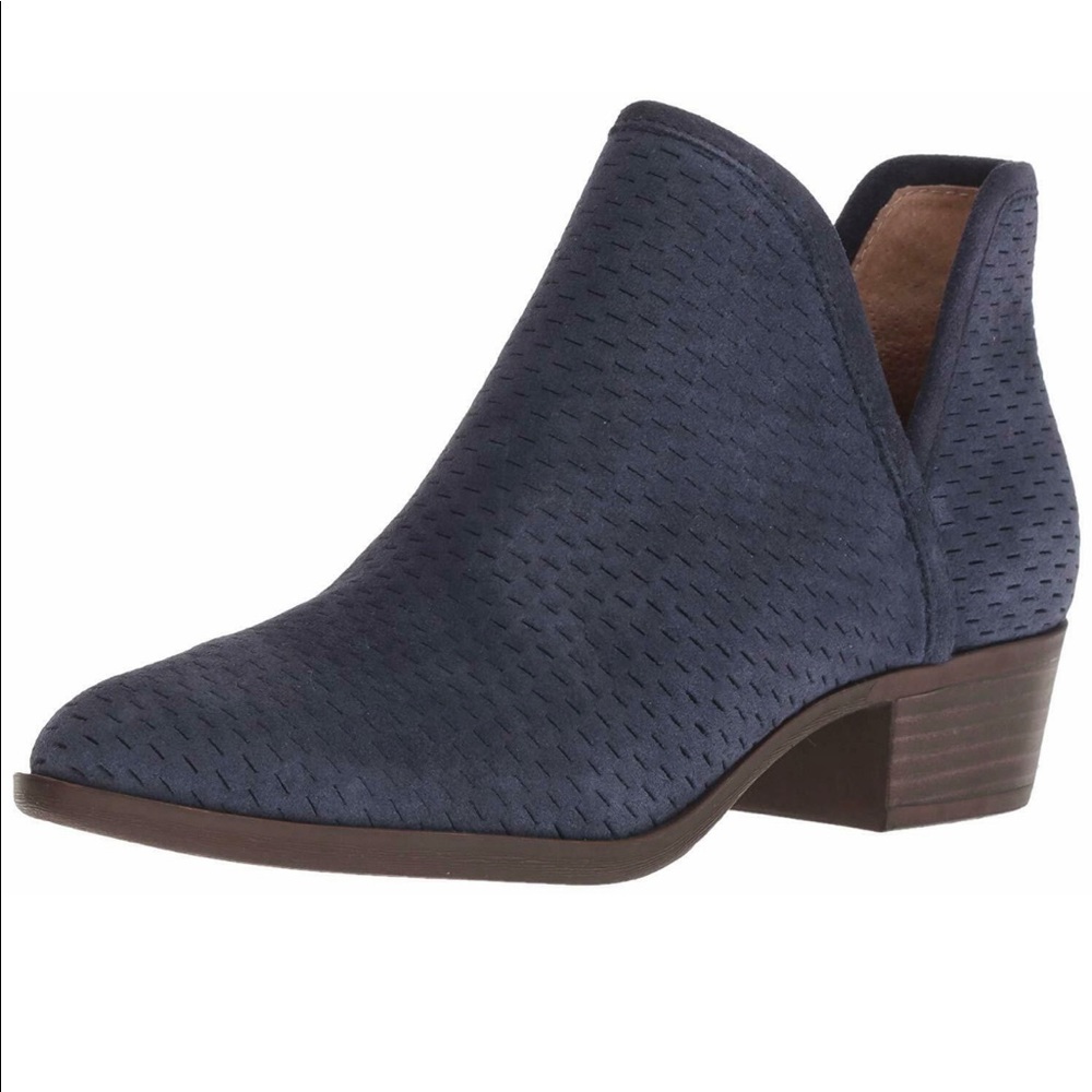 Lucky Brand Navy Blue Perforated Baley Bootie Moroccan Women's